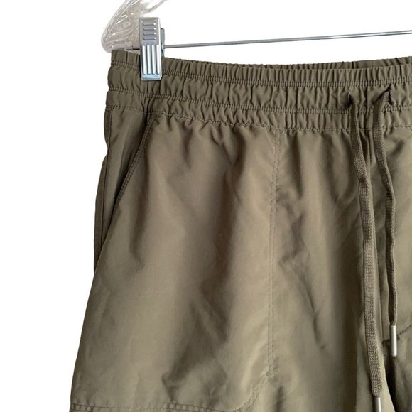 The North Face Womens Cargo Capri Pants Size L 34-36 Green Elastic Waist Stretch - Picture 6 of 13